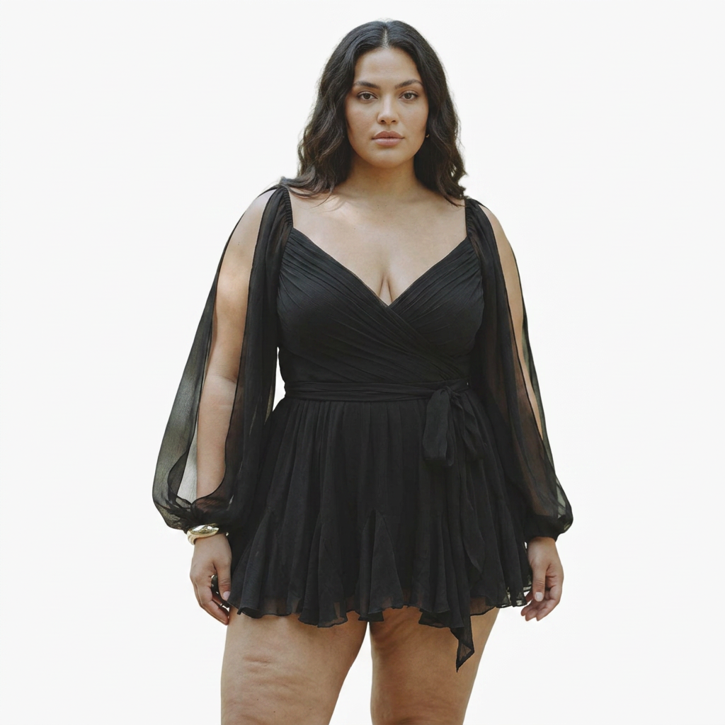 Hedda | Robe Mini avec Manches Ballon