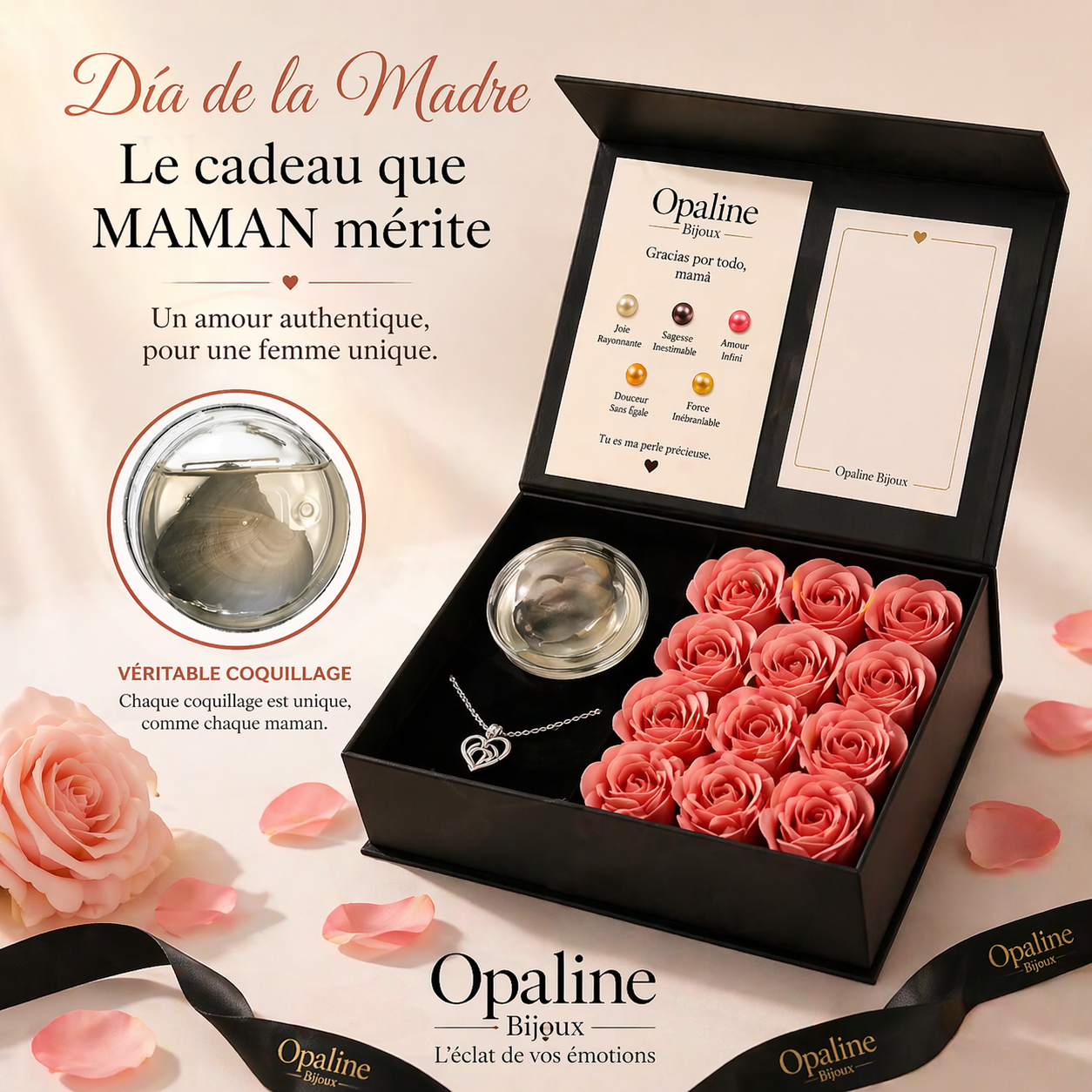 Collier Coeur et Perle Naturelle