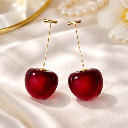 Boucles d’oreilles Cerise Rouge