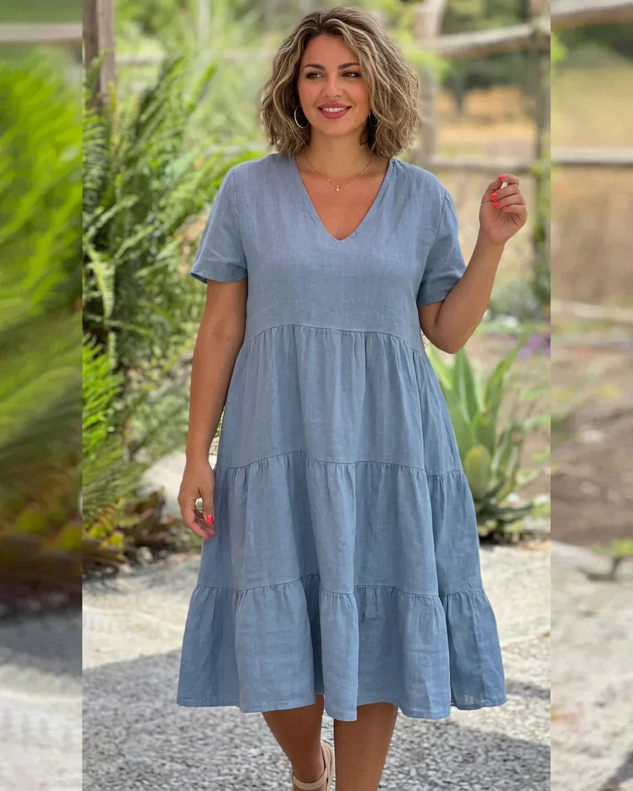 Beatrix - Robe d'été décontractée à col en V