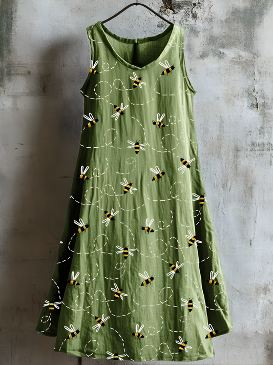 Yelena - Robe Débardeur Honeybee Meadow Verte