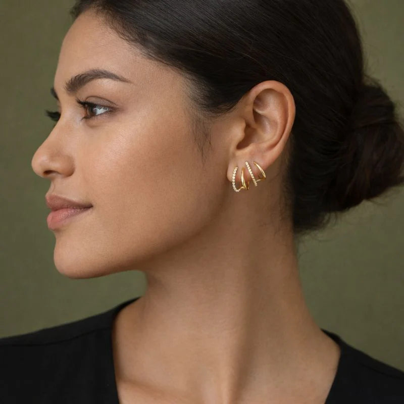 Boucles d'oreilles créoles à triple arc