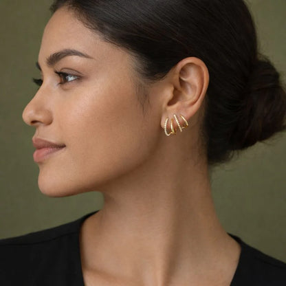 Boucles d'oreilles créoles à triple arc