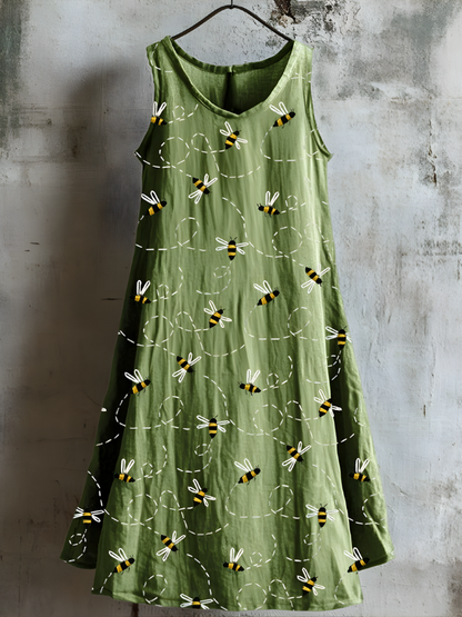 Yelena - Robe Débardeur Honeybee Meadow Verte