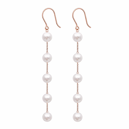 Boucles Pendantes à Perles Blanches