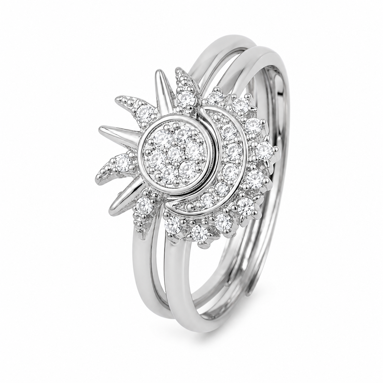Bague Soleil Lune Délicate