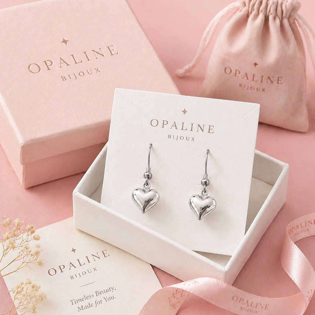 Boucles d'oreilles Cœur Élégantes