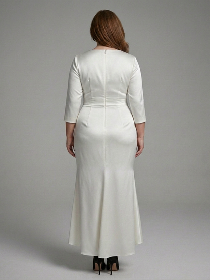 Isadora | Robe Midi à Manches Longues avec Fermeture Frontale