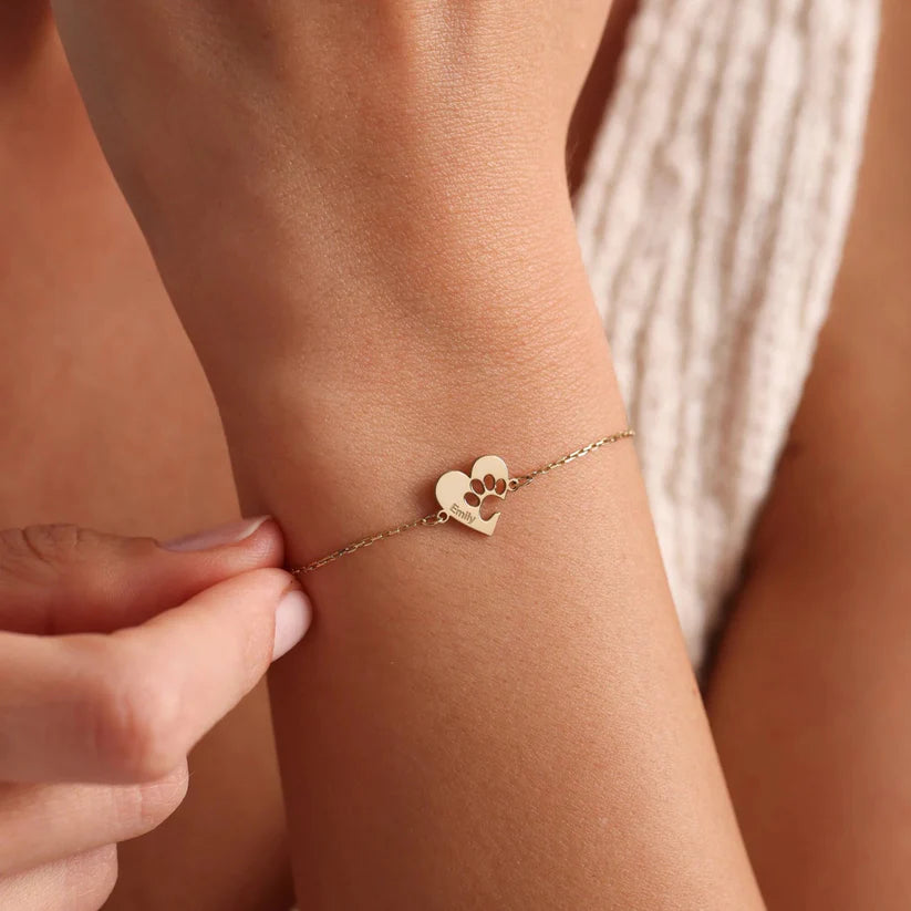 Bracelet cœur empreinte personnalisé