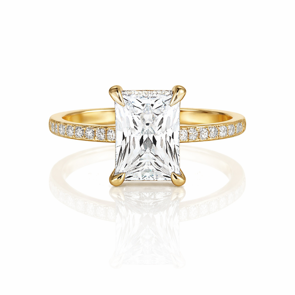 Bague Moissanite Radiant Délicate