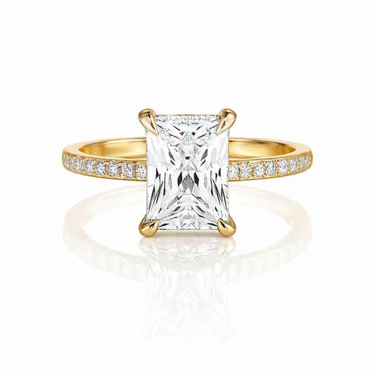 Bague Moissanite Radiant Délicate