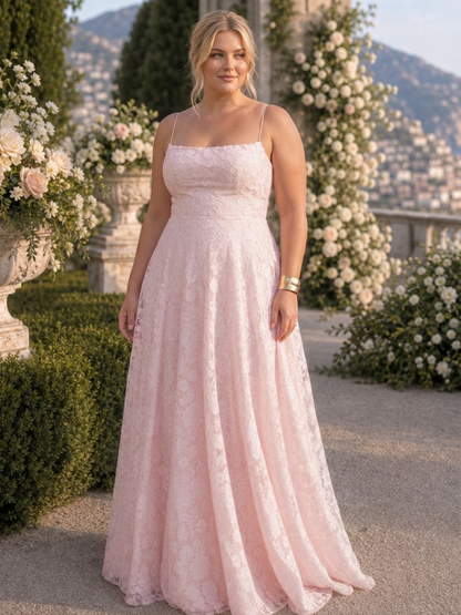 Noa | Robe Maxi en Dentelle à Bretelles Spaghetti