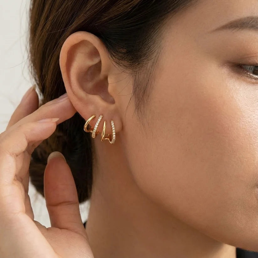 Boucles d'oreilles créoles à triple arc