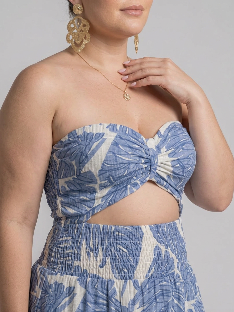 Edith | Ensemble de Robe Maxi Imprimée Sans Manches
