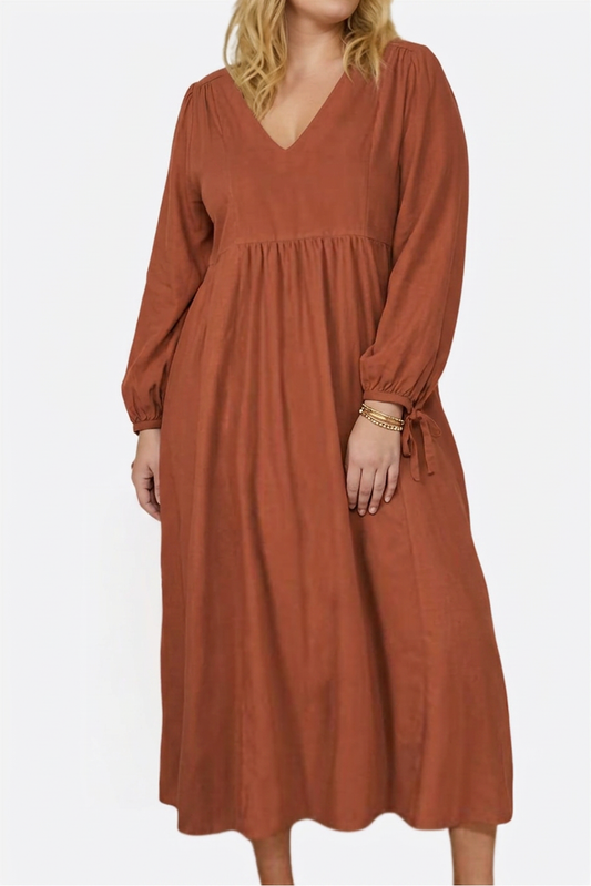 Shiloh - Robe Midi à Manches Longues