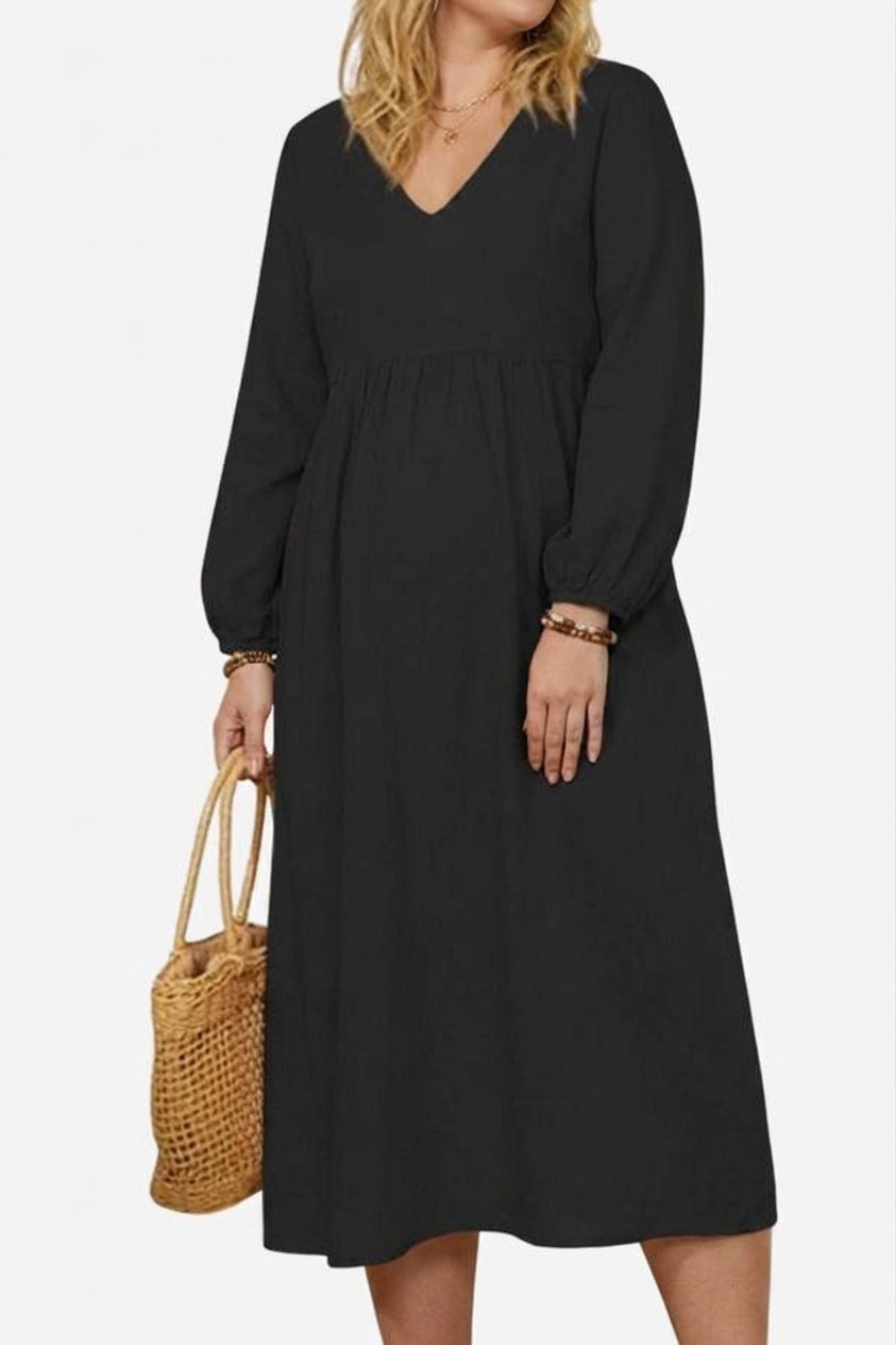 Shiloh - Robe Midi à Manches Longues