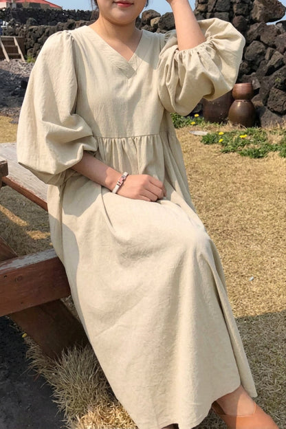 Shiloh - Robe Midi à Manches Longues