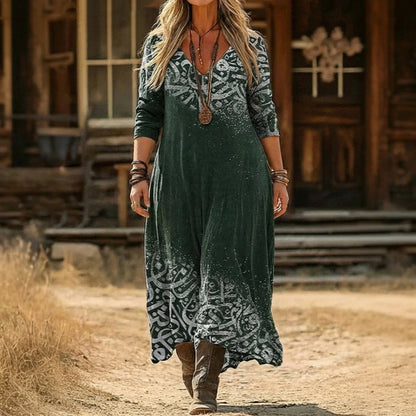 Bonnie | Robe décontractée à manches longues inspirée vintage