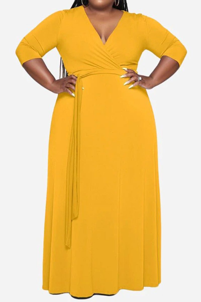 Arabella - Robe Ceinturée Élégante Grande Taille