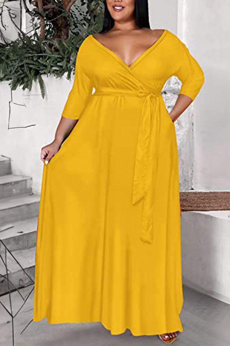 Arabella - Robe Ceinturée Élégante Grande Taille