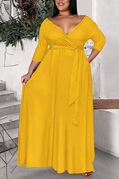 Arabella - Robe Ceinturée Élégante Grande Taille