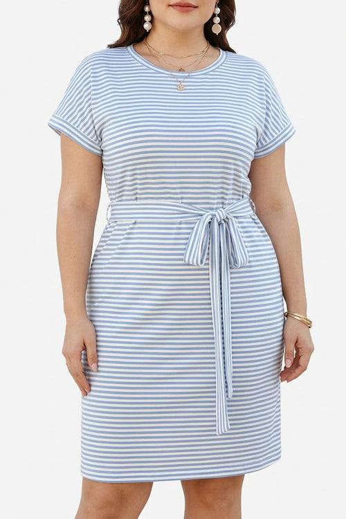 Seren - Robe en Coton à Rayures Aérées