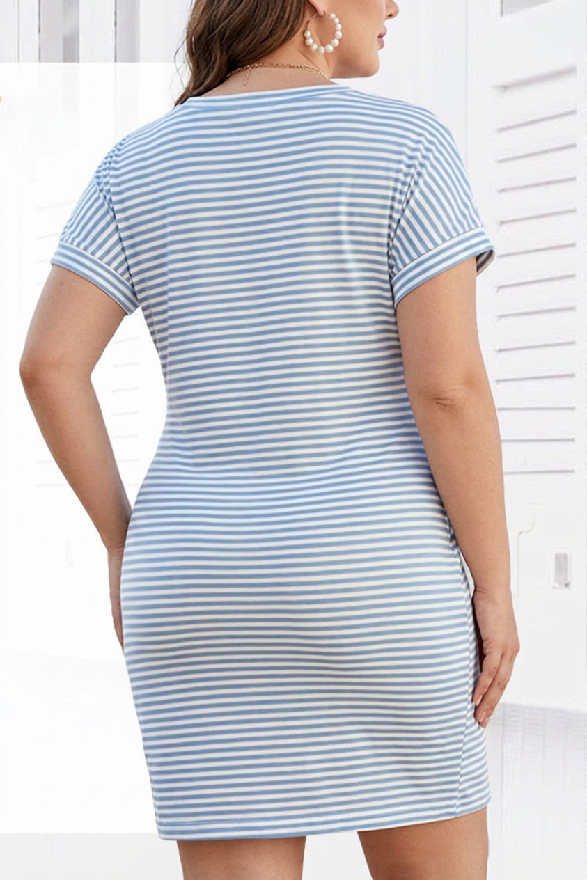 Seren - Robe en Coton à Rayures Aérées