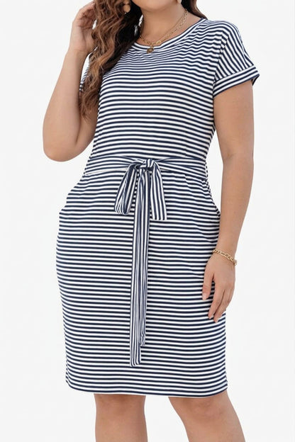 Seren - Robe en Coton à Rayures Aérées