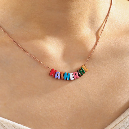 Collier Prénom Coloré en Émail