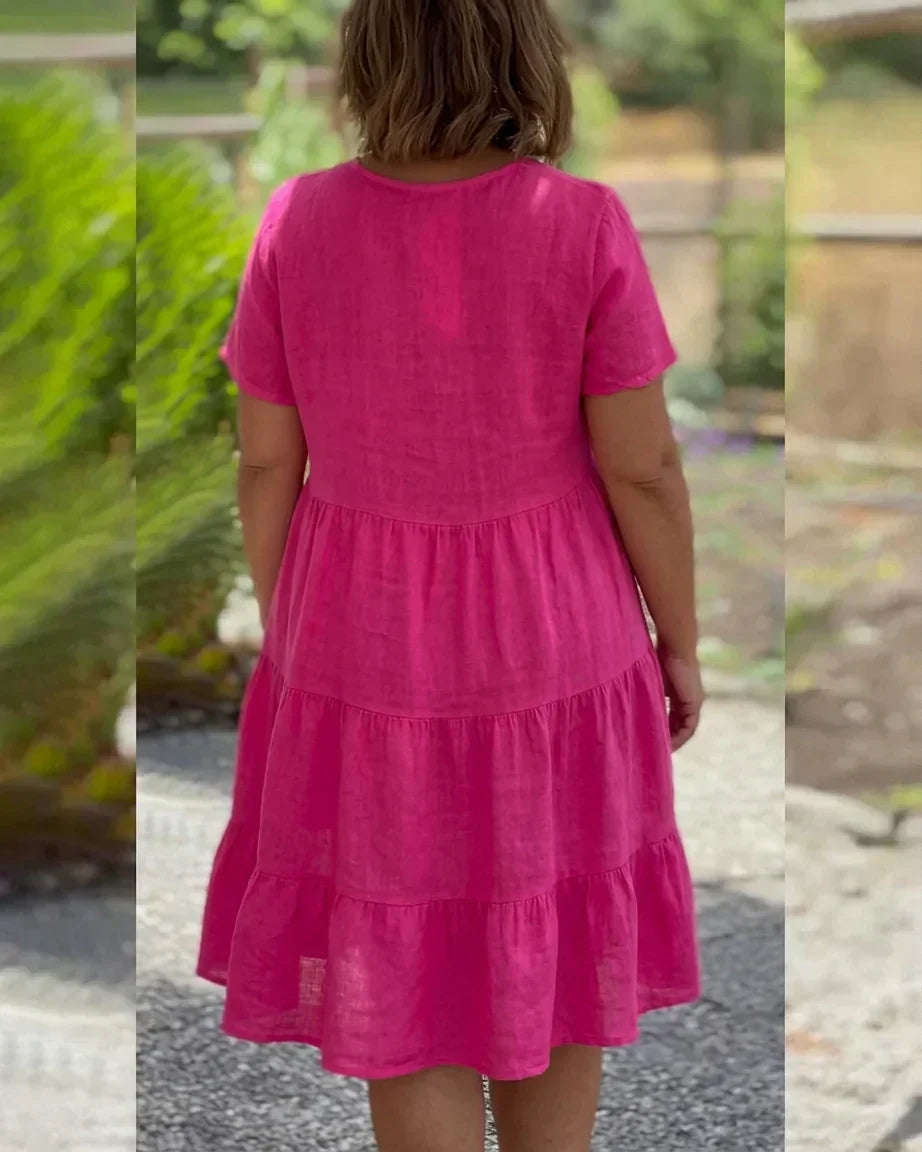 Beatrix - Robe d'été décontractée à col en V