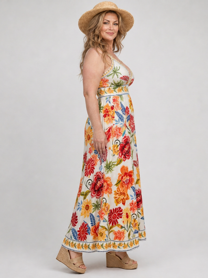 Calla | Robe Midi Sans Manches Taille Empire