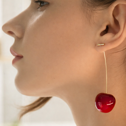 Boucles d’oreilles Cerise Rouge