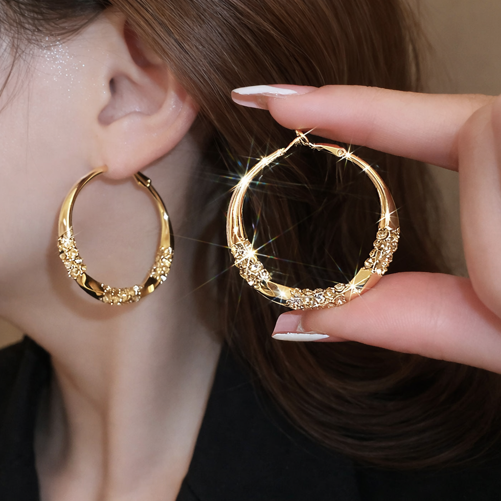 Boucles d’oreilles zirconia dorées