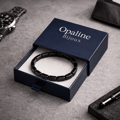 Bracelet en hématite polie