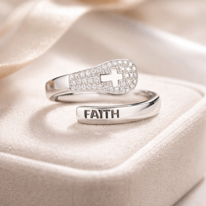 Bague Croix Faith Zircons