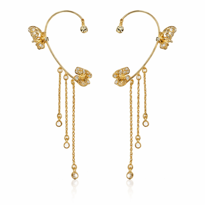 Boucles d’oreilles papillon à franges