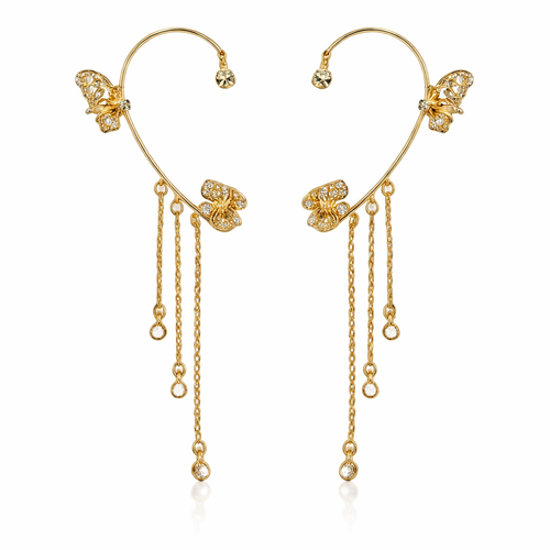 Boucles d’oreilles papillon à franges