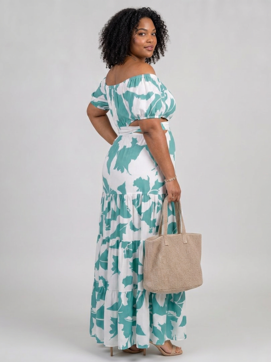 Cassia | Robe Maxi Découpée Épaules Dénudées