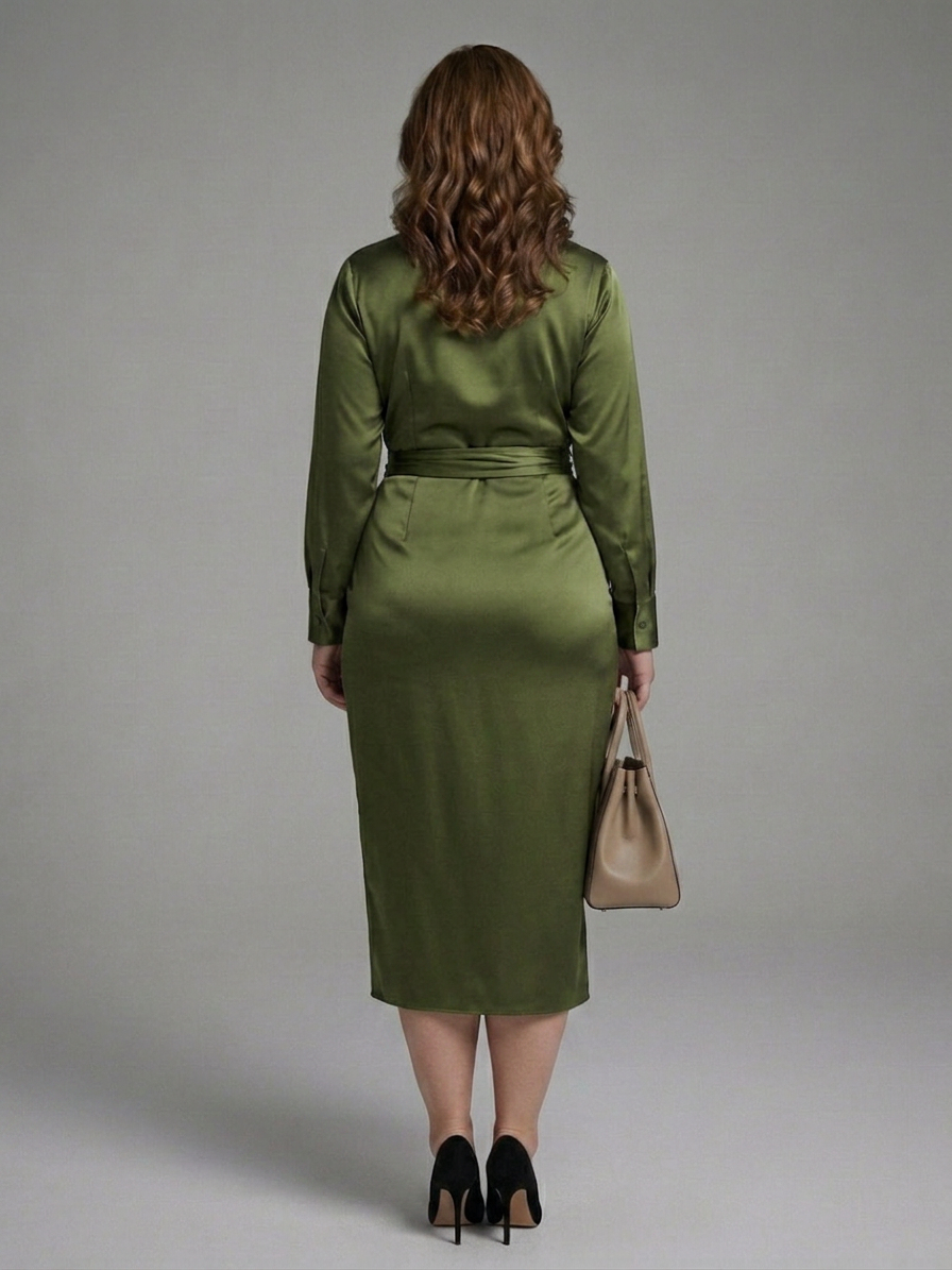 Etta | Robe Midi à Manches Longues et Col