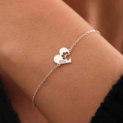 Bracelet cœur empreinte personnalisé