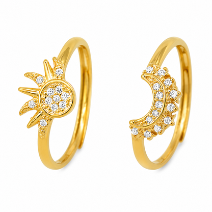 Bague Soleil Lune Délicate