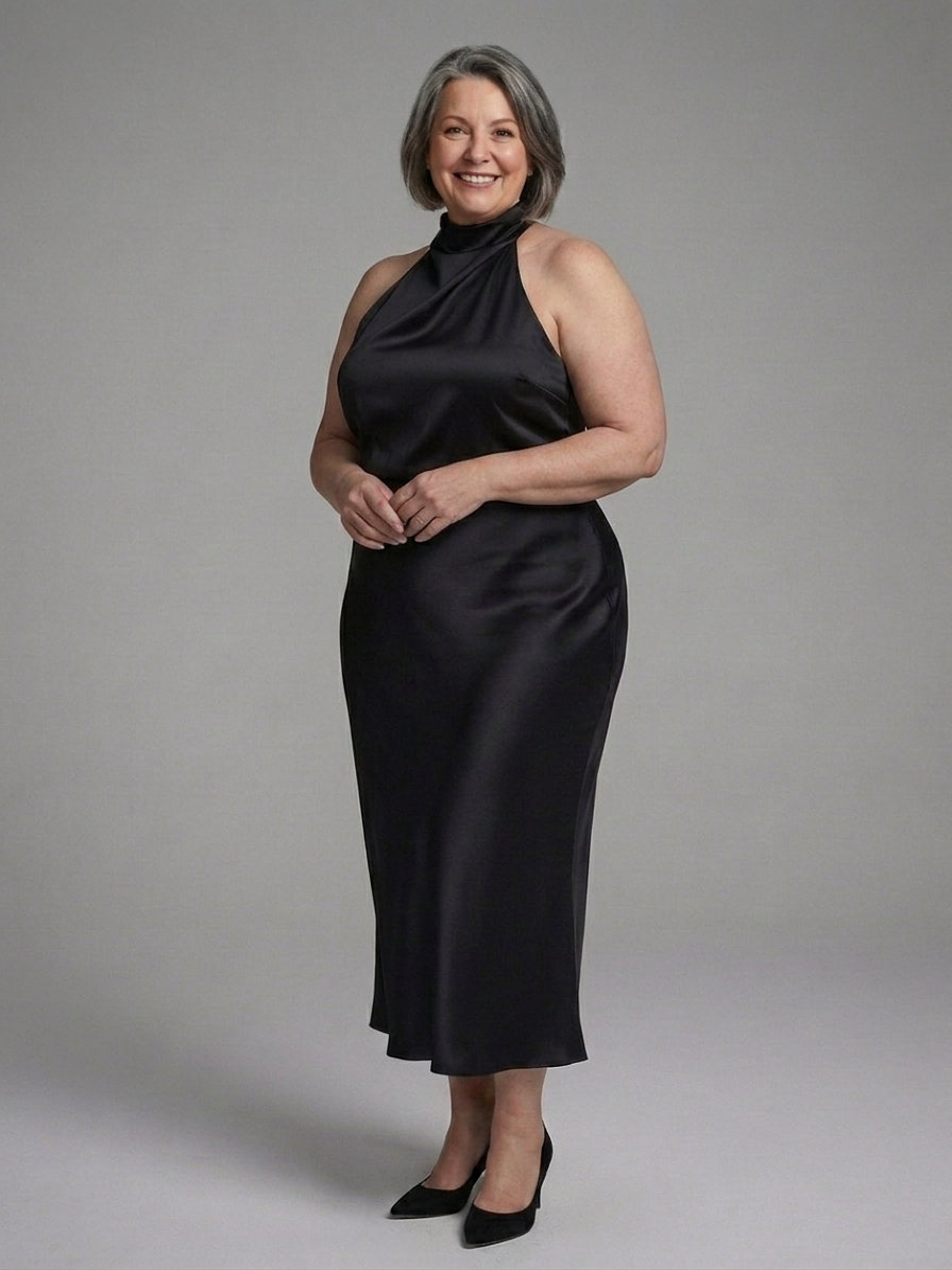 Eilwen | Robe Midi avec Décolleté Halter