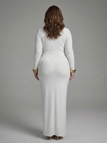 Belen | Robe Maxi avec Col Haut et Manches Longues