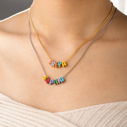 Collier Prénom Coloré en Émail