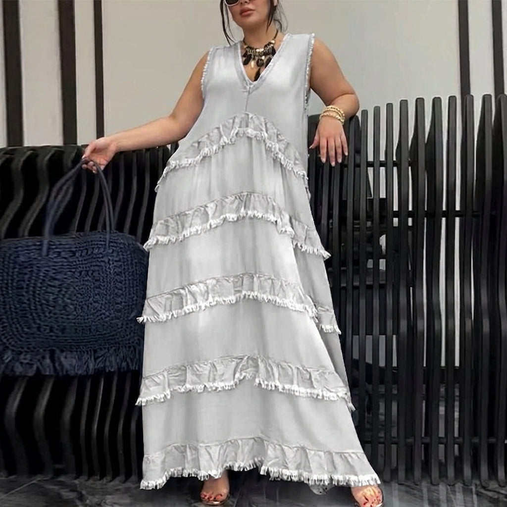 Robe en denim à bords bruts Ingrid