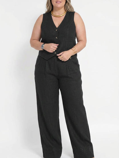 Seraphina – Ensemble Coordonné Élégant Deux Pièces Avec Gilet & Pantalon Large