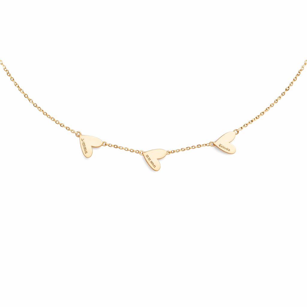 Collier personnalisé aux cœurs gravés