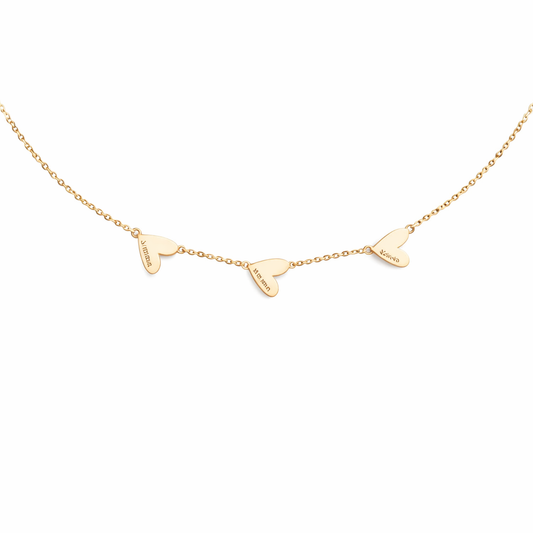 Collier personnalisé aux cœurs gravés