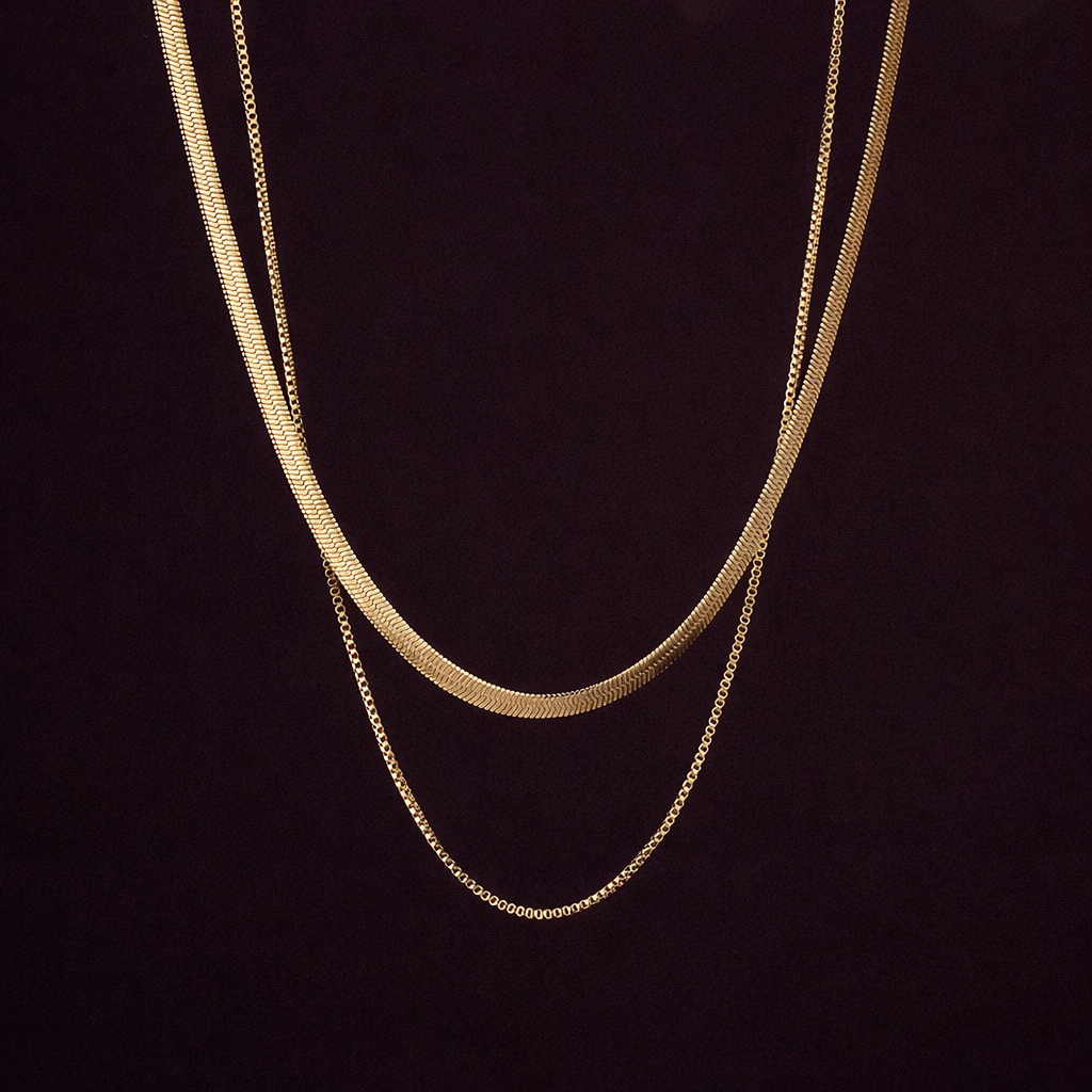 Collier Minimaliste à Deux Couches
