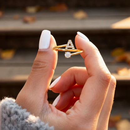 Bague Initiale Ajustable Minimaliste